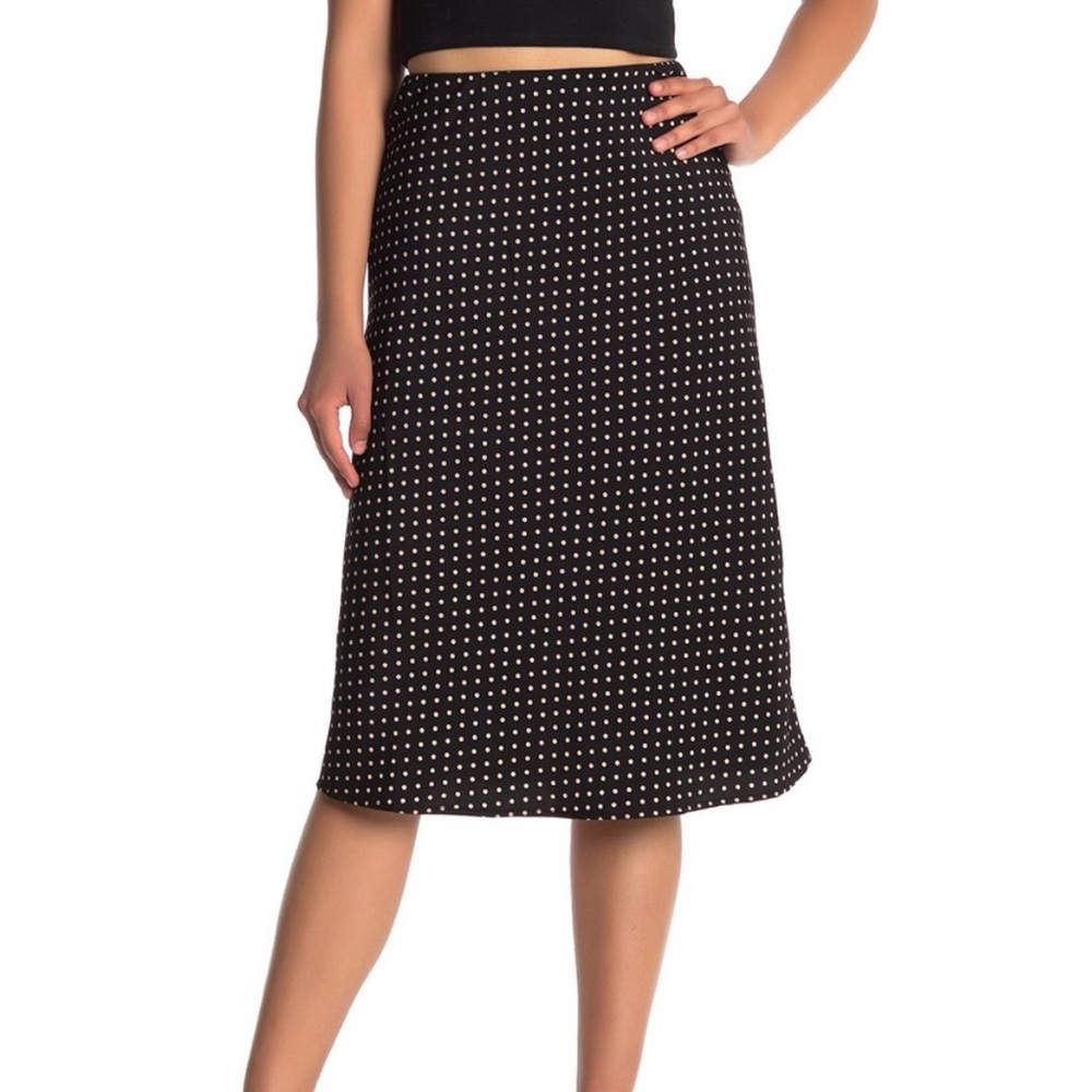 Sanctuary Bias Pull-On Polka Dot Midi Skirt